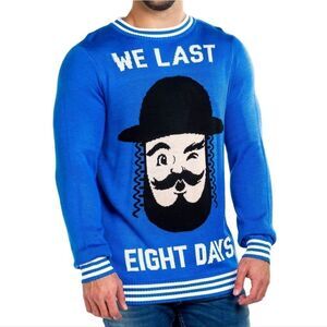 Tipsy Elves Hanukkah Mens We Last Eight Days Sweater Large NWT